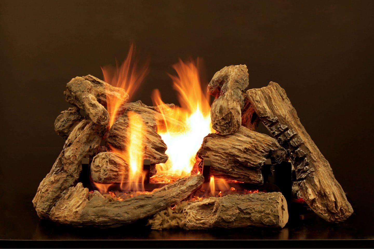 Stock Image - American Hearth - Elite Radiant Vented Burners and Matching Log Sets American Hearth - Builders Materials