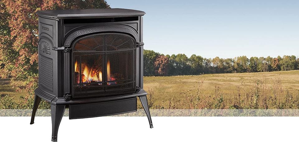 Stock Image - Vermont Castings Intrepid Direct Vent Gas Stove Vermont Castings Gas Stove - Builders Materials