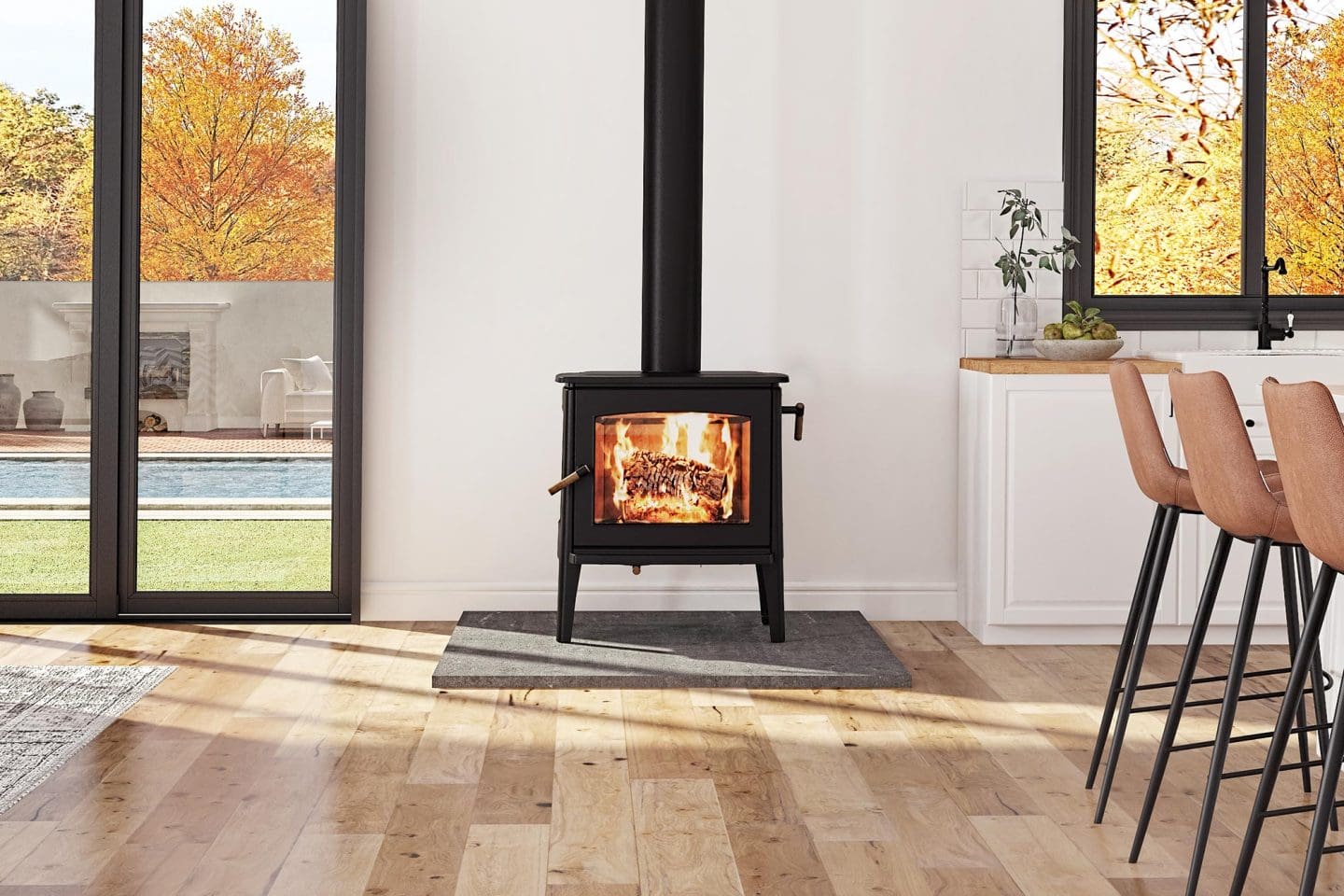 Stock Image - Ambiance - Hipster 14 Ambiance Wood Freestanding & Legs & Traditional Stove - Builders Materials