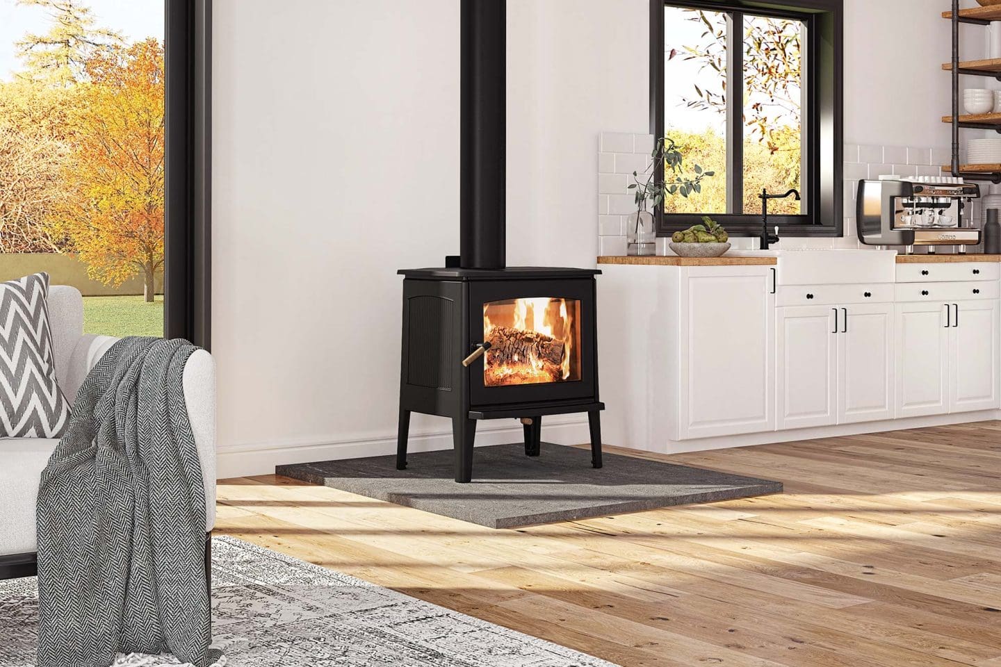 Stock Image - Ambiance - Hipster 14 Ambiance Wood Freestanding & Legs & Traditional Stove - Builders Materials