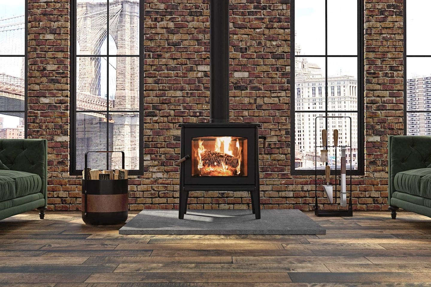 Stock Image - Ambiance - Hipster 20 Ambiance Wood Freestanding & Legs & Traditional Stove - Builders Materials