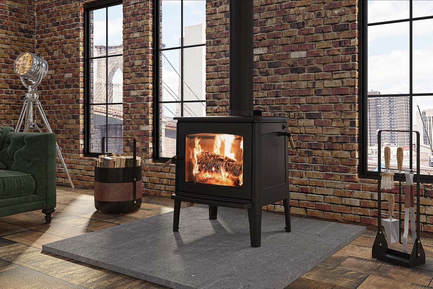 Stock Image - Ambiance - Hipster 20 Ambiance Wood Freestanding & Legs & Traditional Stove - Builders Materials