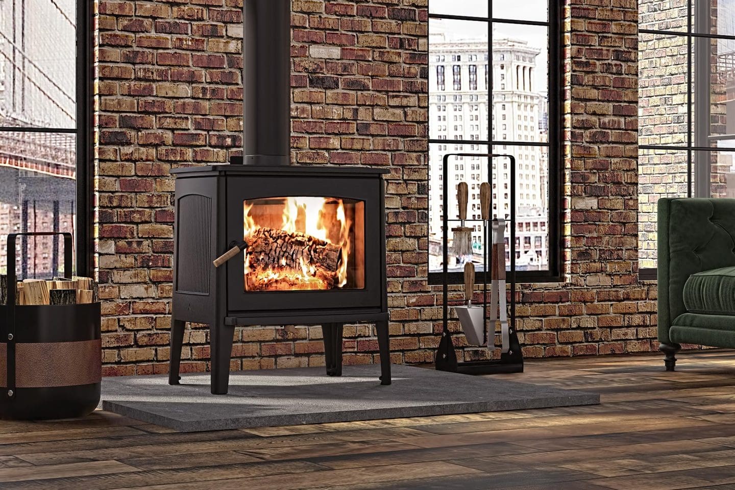 Stock Image - Ambiance - Hipster 20 Ambiance Wood Freestanding & Legs & Traditional Stove - Builders Materials
