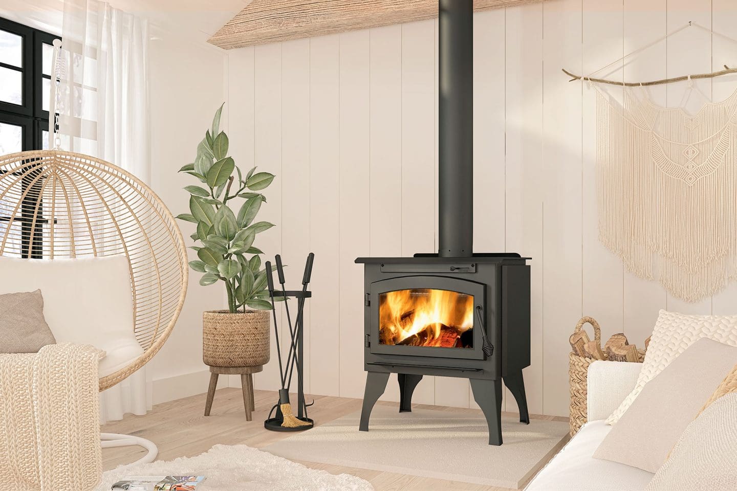 Stock Image - Ambiance - Outlander 19 Ambiance Wood Freestanding & Legs & Traditional Stove - Builders Materials