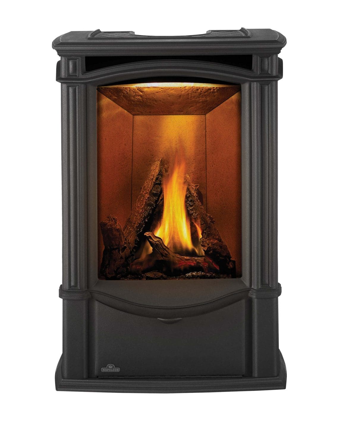 Stock Image - Napoleon - Castlemore™ Direct Vent Stove, Natural Gas, Electronic Ignition - Black Napoleon Hearth Gas Freestanding Stove - Builders Materials