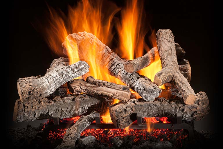 Stock Image - Ambiance - Cherry Grove Ambiance Gas Log Set & Burner - Builders Materials