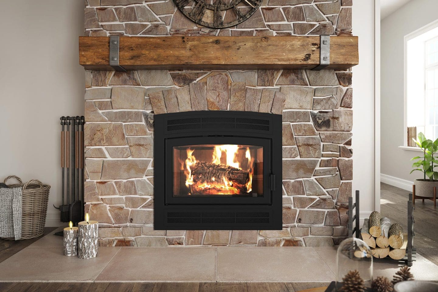 Stock Image - Ambiance - Elegance 36 Ambiance Wood Traditional Fireplace - Builders Materials