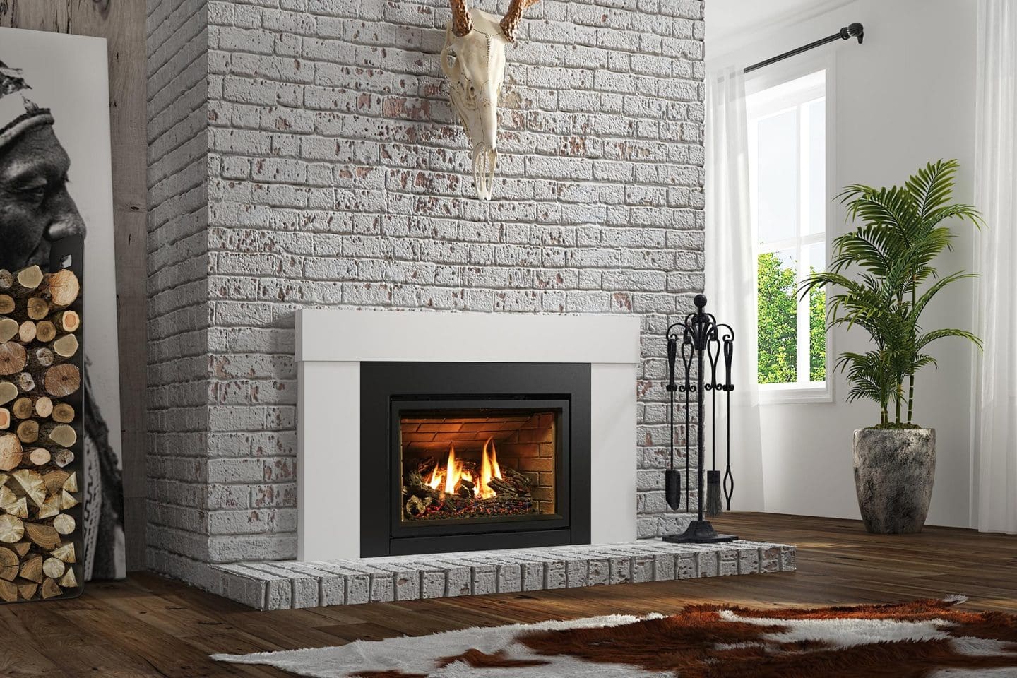 Stock Image - Ambiance - Inspiration 29 Ambiance Gas Contemporary Insert - Builders Materials