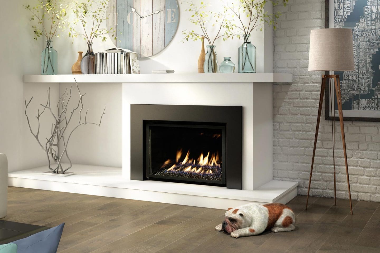 Stock Image - Ambiance - Inspiration 29 Ambiance Gas Contemporary Insert - Builders Materials