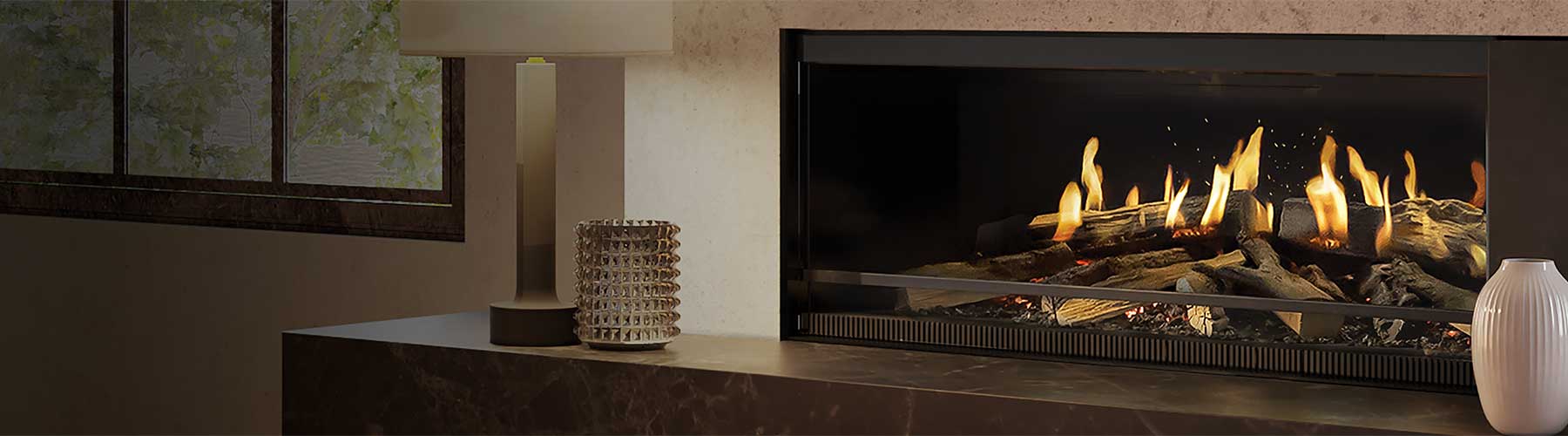 Stock Image - NetZero Electric Fireplaces NetZero Electric Bay & Burner Insert & Contemporary & Corner & Island & Linear & Peninsula Fireplace - Builders Materials