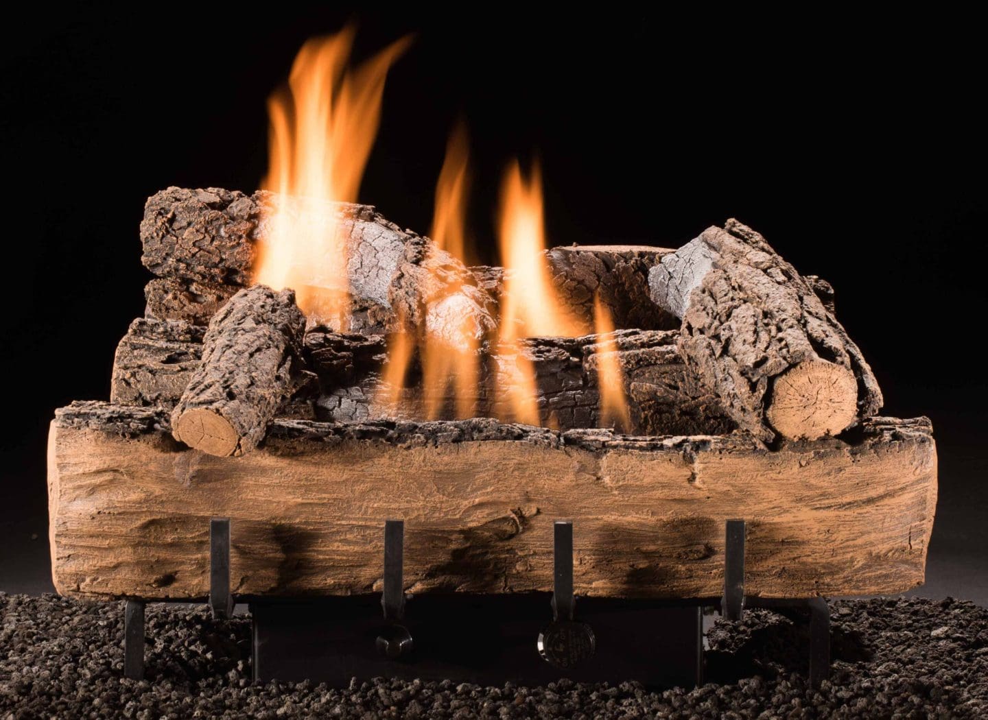 Stock Image - Hargrove Weathered Oak Gas Log Sets - Builders Materials