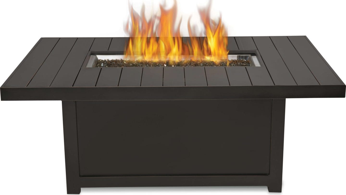 Stock Image - Napoleon - St. Tropez Rectangle Patioflame® Table Napoleon Hearth Gas Fire Table - Builders Materials