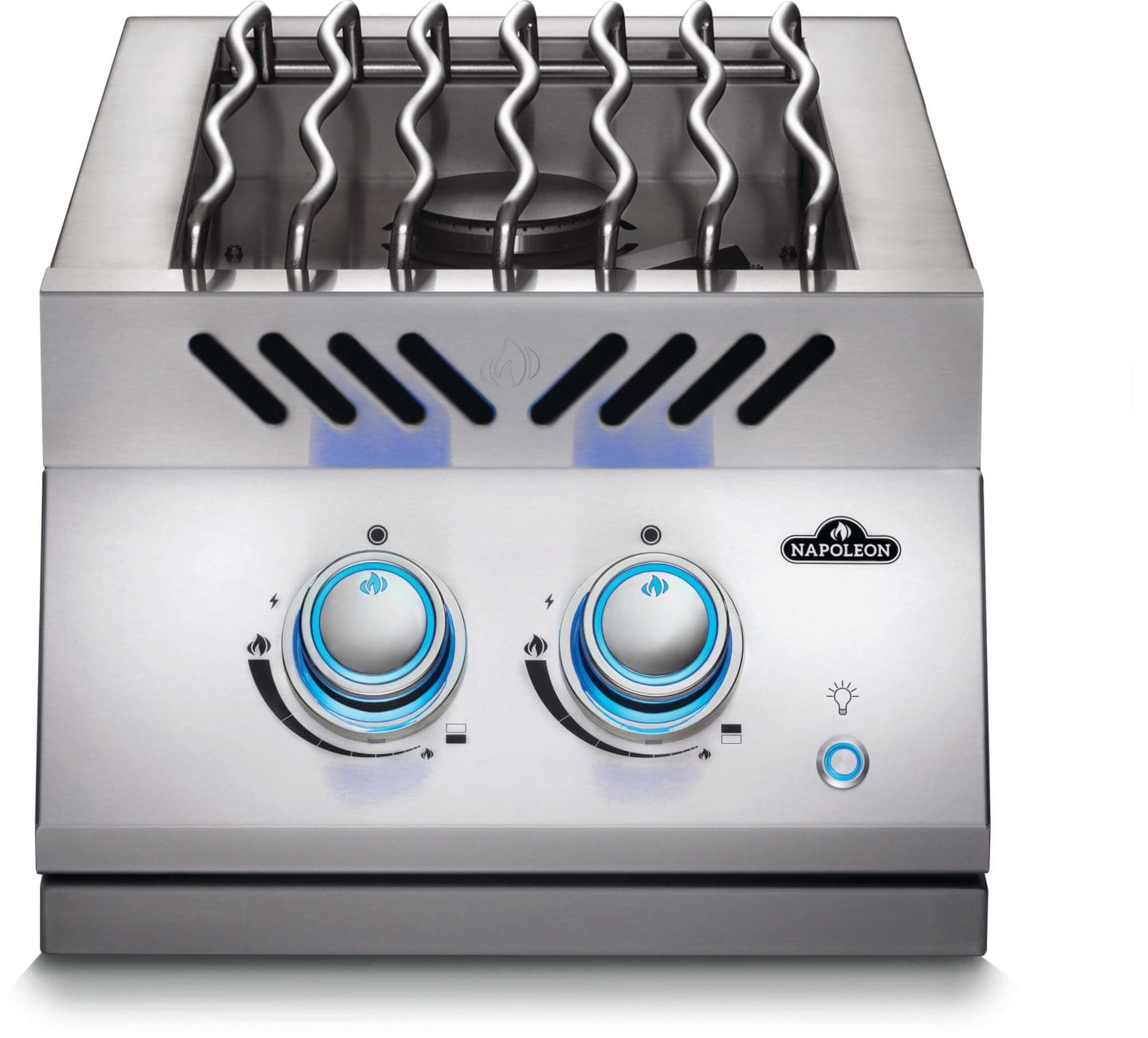 Stock Image - Napoleon - Built-in 700 Series 12" Inline Dual Range Burner Natural Gas, Stainless Steel Napoleon Grill Gas Built-In Grill - Builders Materials