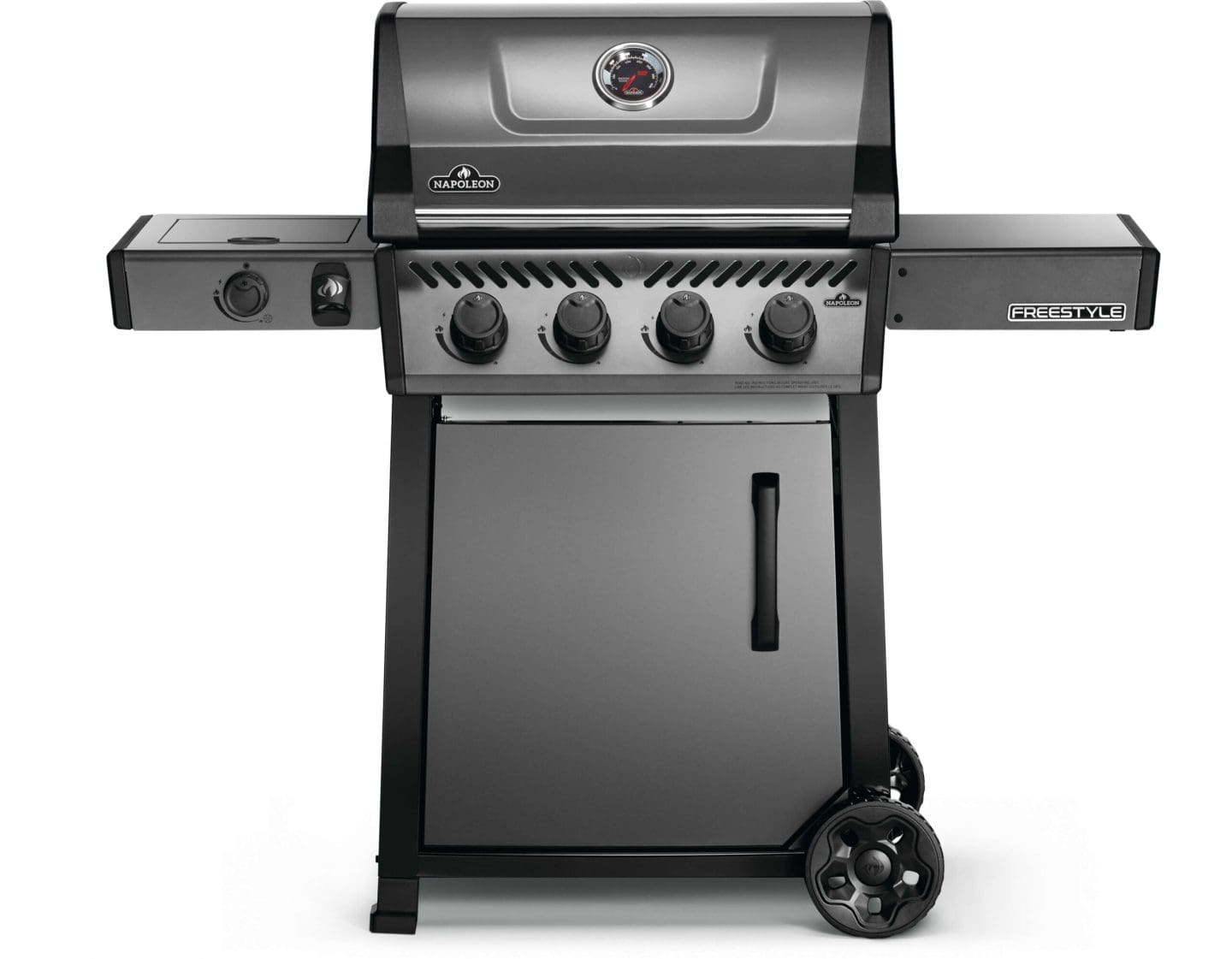 Stock Image - Napoleon - Freestyle 425 Propane Gas Grill with Range Side Burner, Graphite Grey Napoleon Grill Gas Cart Freestanding Grill - Builders Materials