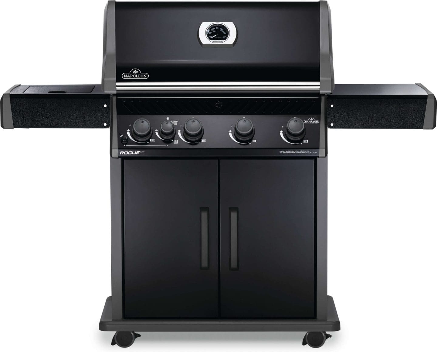 Stock Image - Napoleon - Rogue® XT 525 Natural Gas Grill with Infrared Side Burner, Black Napoleon Grill Gas Cart & Infrared Freestanding Grill - Builders Materials