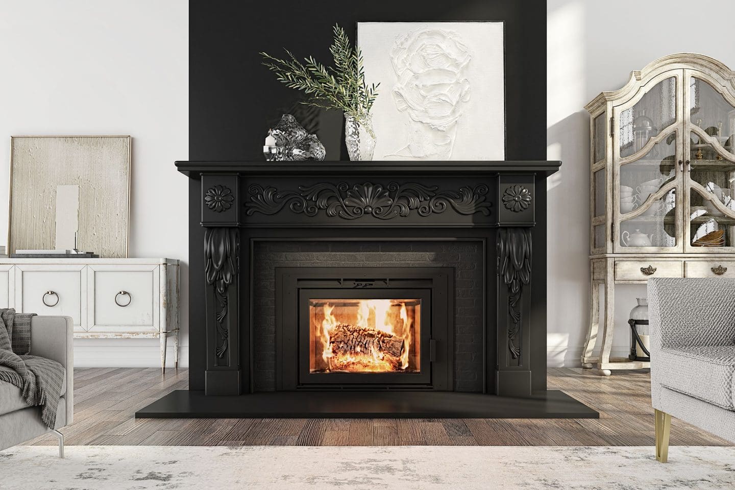 Stock Image - Ambiance - Flair 34 Ambiance Wood Traditional Insert - Builders Materials
